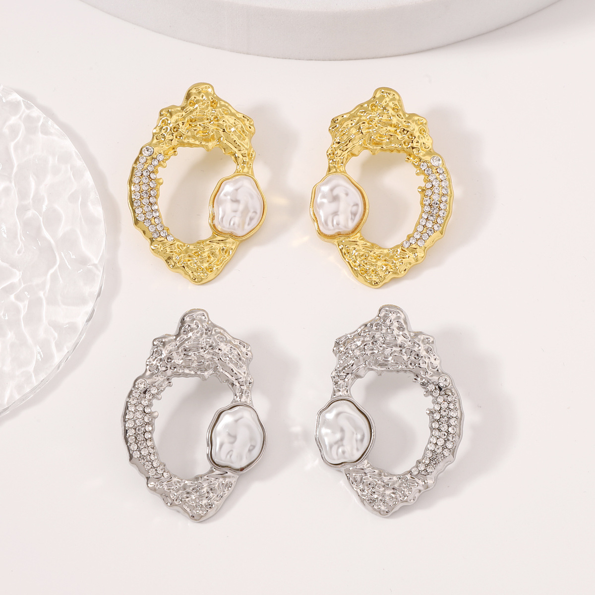 Women'S Fashion E Commerce - Yiwu Schmuck E-Commerce Geometrische Diamantbesetzte Perlen