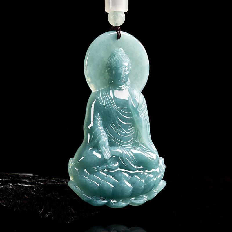 Women'S Fashion Gifts - Natürliche burmesische Jadeit-Buddha-Anhänger-Halskette, modischer Schmuck aus