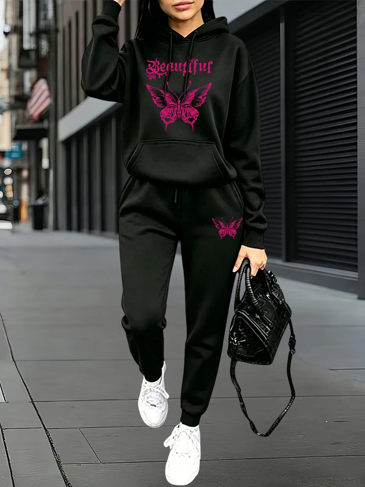Women'S Fashion For 2026 - Herbst-Winter Alltags-Freizeit-Sportanzüge: Hoodies + Jogginghosen, Komfort-Outfits