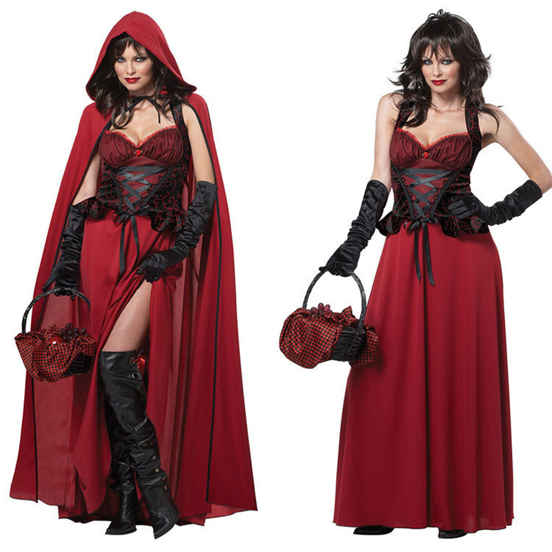Women Fashion Reddit - Rotkäppchen für Damen, Kostüm, Deluxe, bodenlang,