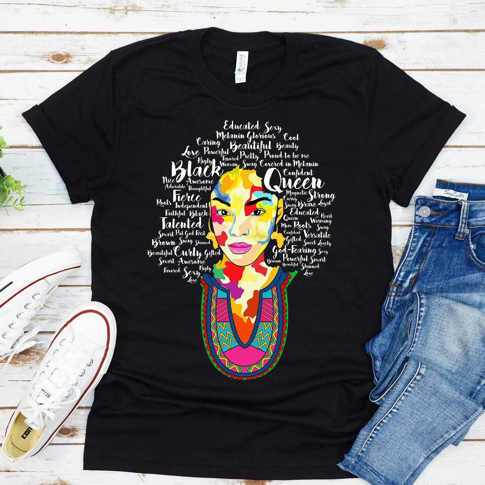 Women Fashion History - Black Queen T-Shirt History Month African
