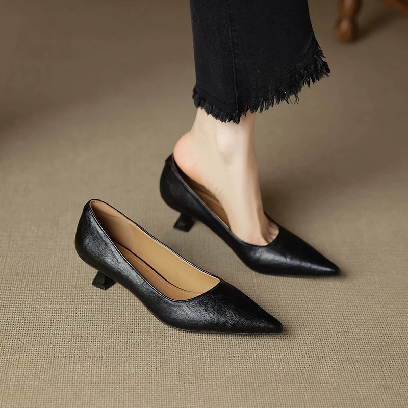 Women Fashion Simple - Einfache Stiletto-Einzelschuhe, Herbstmode, Wildleder, Slip-on, rutschfest,