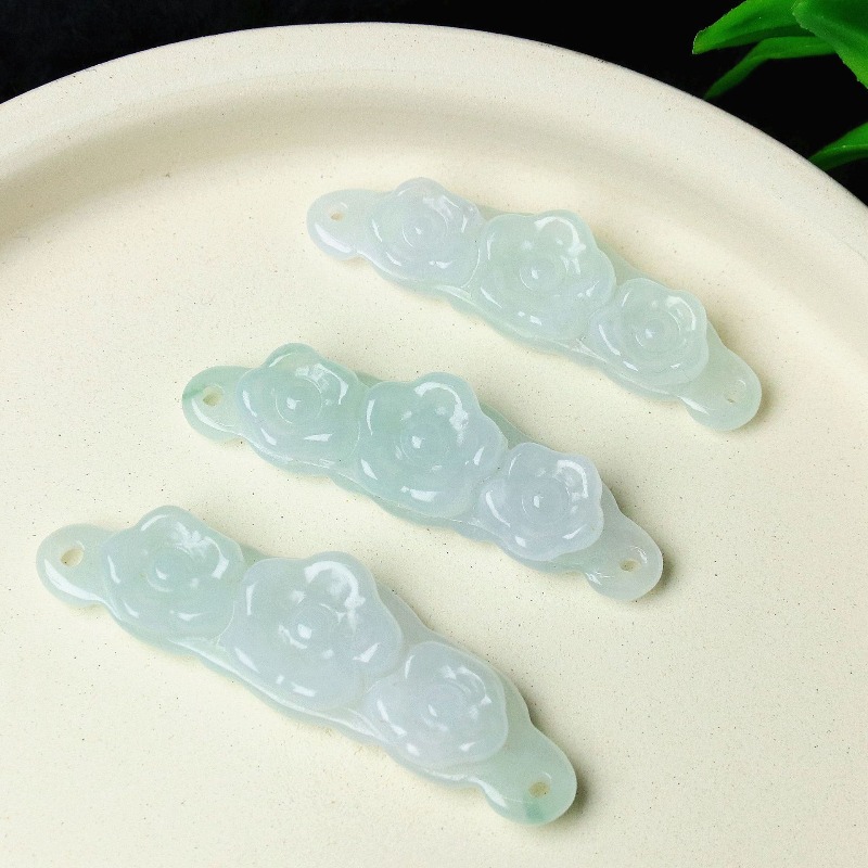 Women'S Fashion Gifts - 1 Stück Natürlicher Jadeit Smaragd Blumen-Handkarte