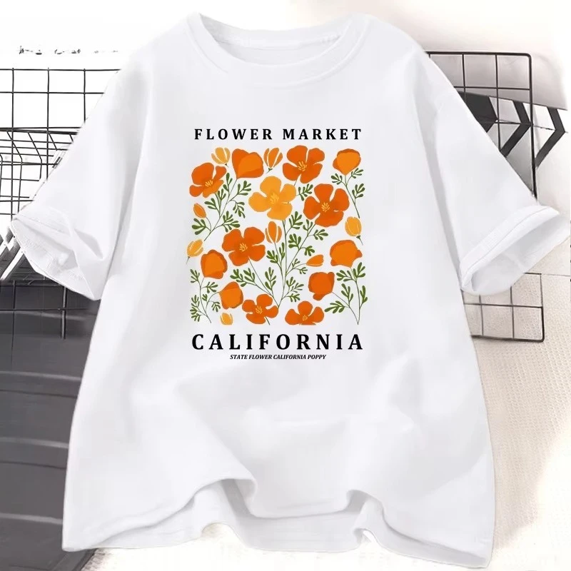 Women'S Fashion Market Size - Flower Market California T-Shirt für Damen,