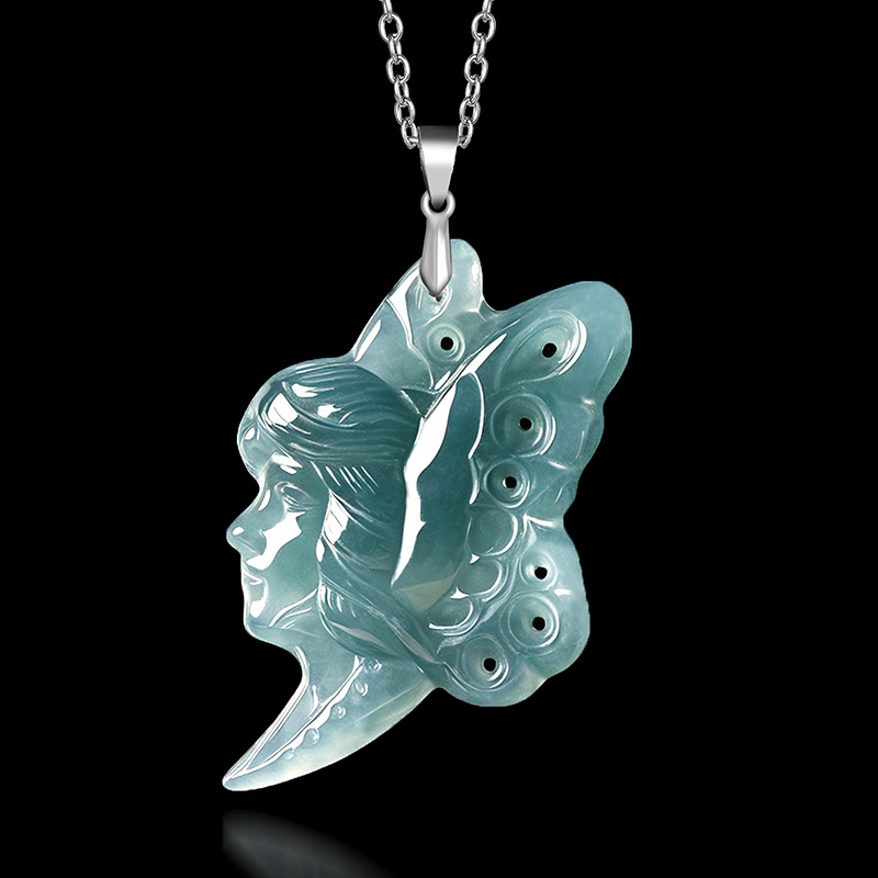 Women'S Fashion Gifts - S925 Silber Natürlicher Blauer Wasser-Jade Schmetterling-Fee