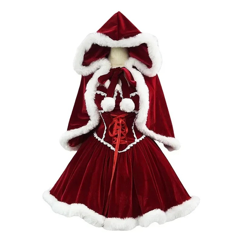 Women Fashion Reddit - Neues Jahr Rotes Kleid Umhang Cosplay