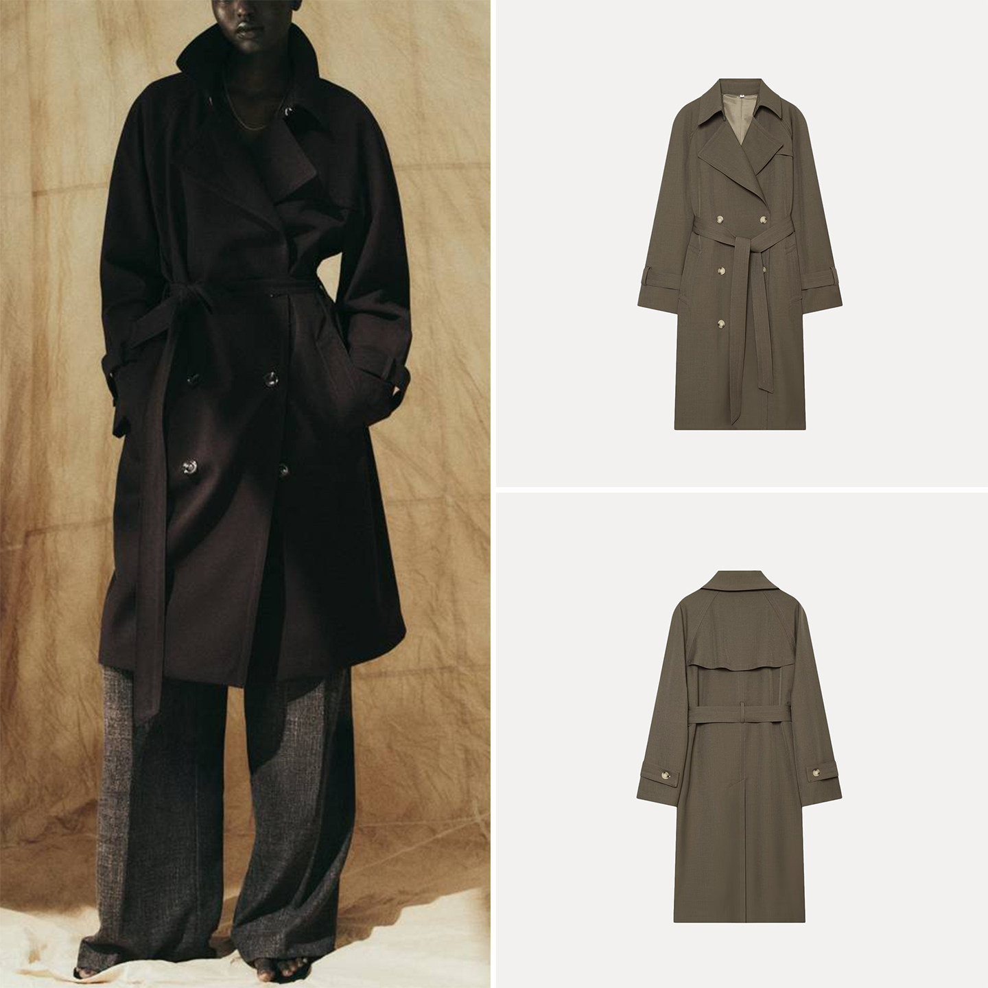 Women'S Fashion E Commerce - Modische Zweifarbige Langarm-Windjacke mit Gürtel für