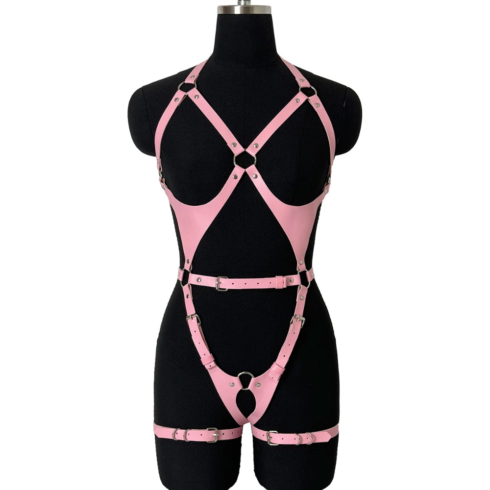 Women'S Fashion Harness - Modischer Ganzkörper-Harness-Gürtel für Frauen PU-Leder Verstellbarer
