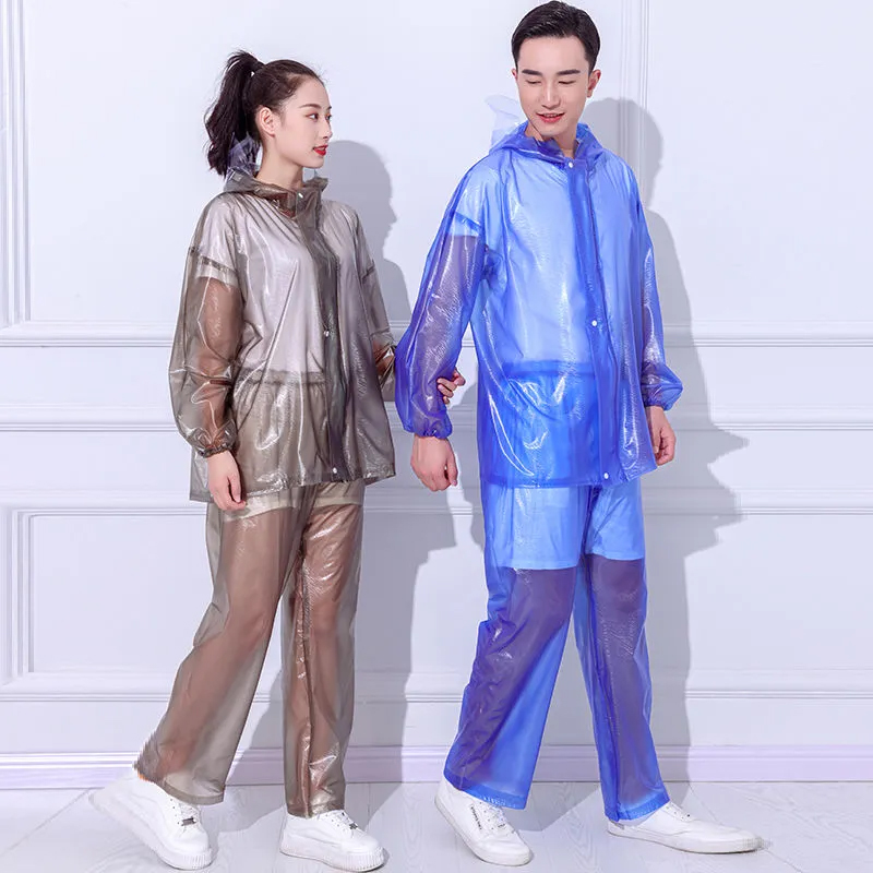 Mode Transparent Zwei-stück Re – Women'S Fashion Raincoat Bewertung und Preis