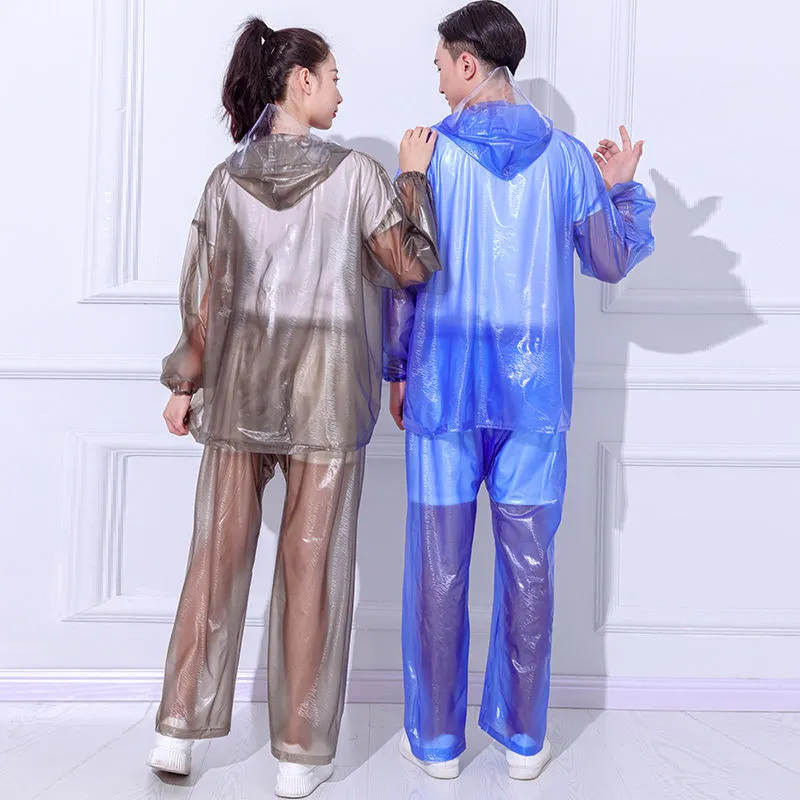 Mode Transparent Zwei-stück Re – Women'S Fashion Raincoat Bewertung und Preis