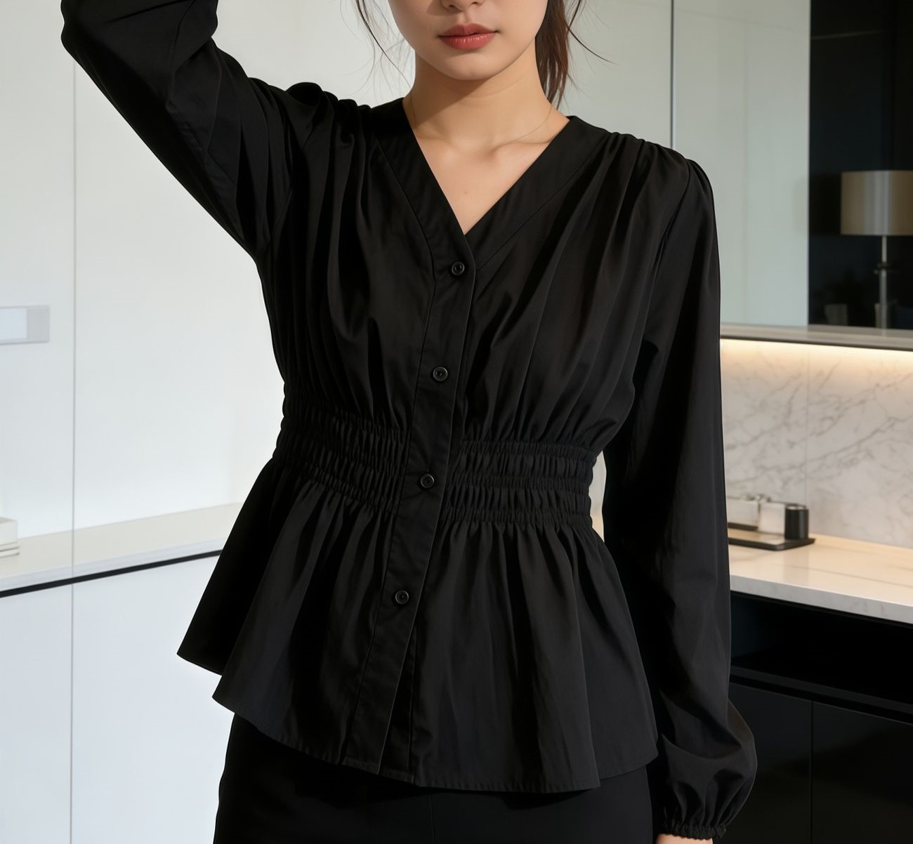 200 Pfund Plus Size Bürodamen- – Puff Sleeve Blouse Bewertung und Preis