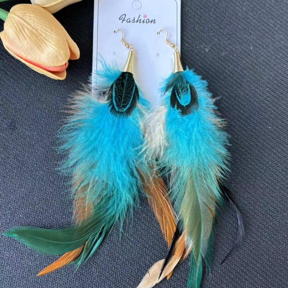 Boho Lange Feder-Ohrhänger Eth – Women Fashion Photoshoot Bewertung und Preis