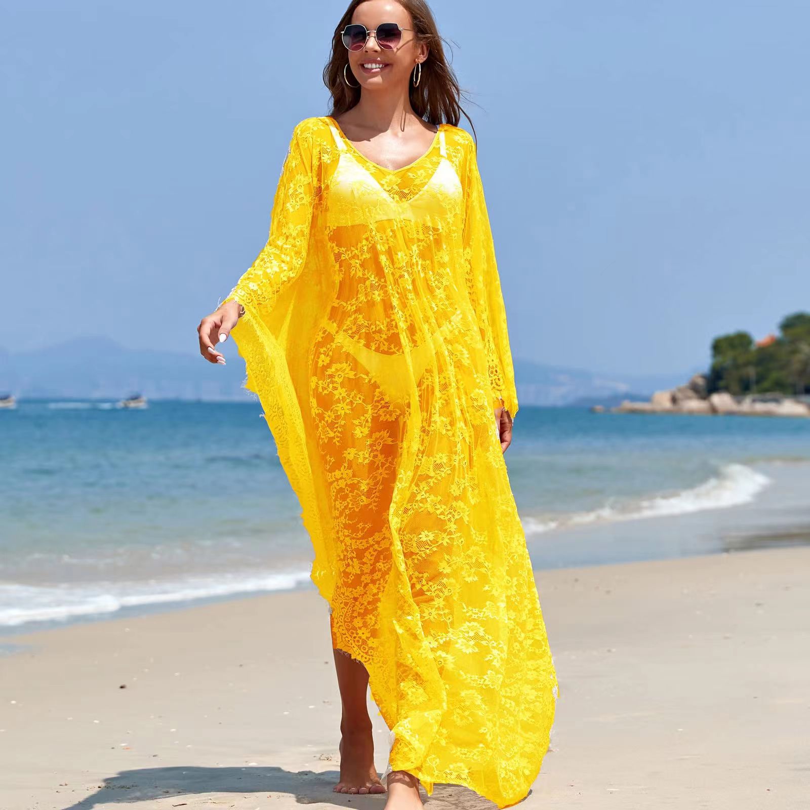 Lockeres Spitzen-Maxikleid für – Women Fashion Photoshoot Bewertung und Preis