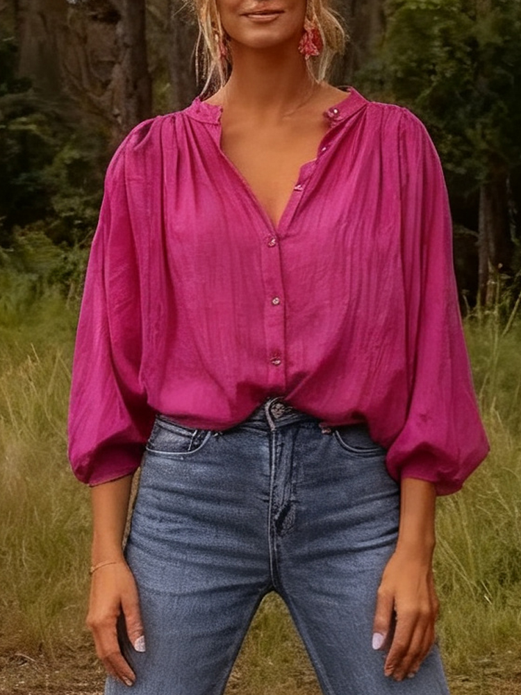 Neue elegante Stehkragen Langa – Puff Sleeve Blouse Bewertung und Preis