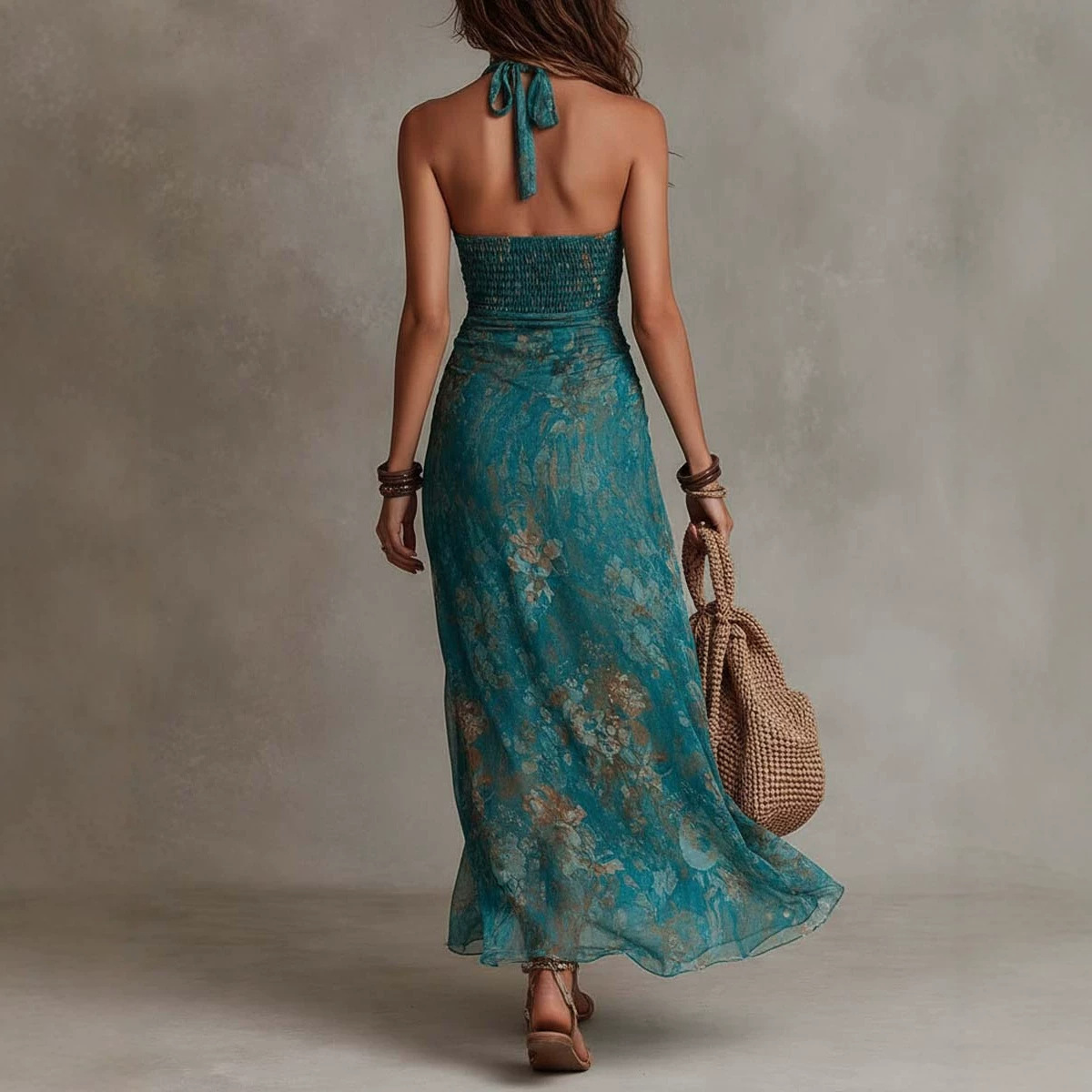 Damen Neckholder-Kleid mit tie – Maxi Dress Boho Bewertung und Preis