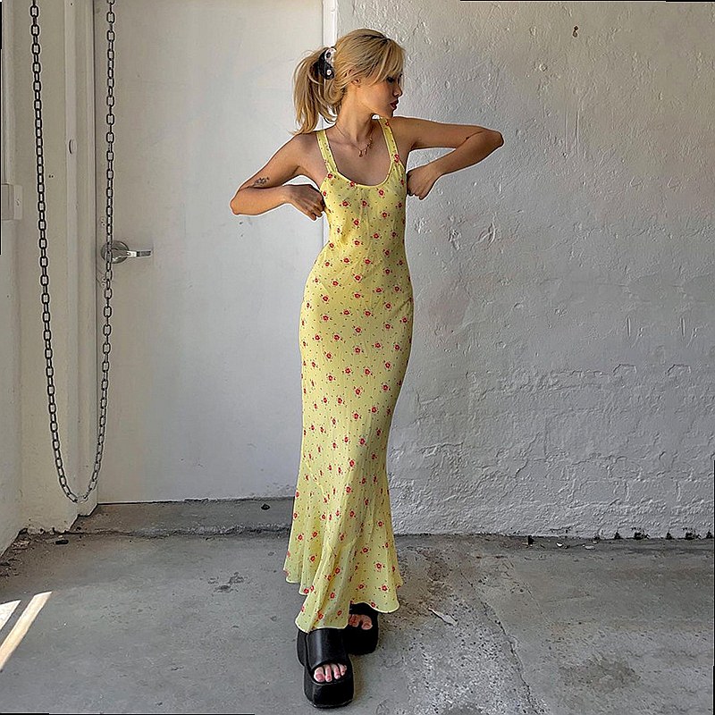 Französisches Maxikleid mit Bl – Maxi Dress Boho Bewertung und Preis