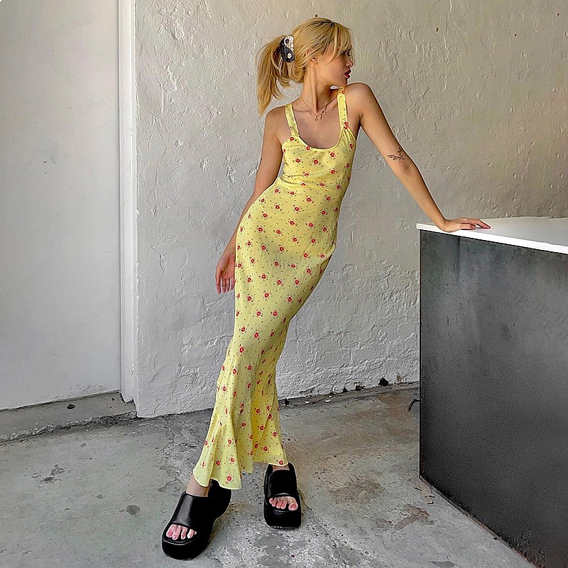 Französisches Maxikleid mit Bl – Maxi Dress Boho Bewertung und Preis