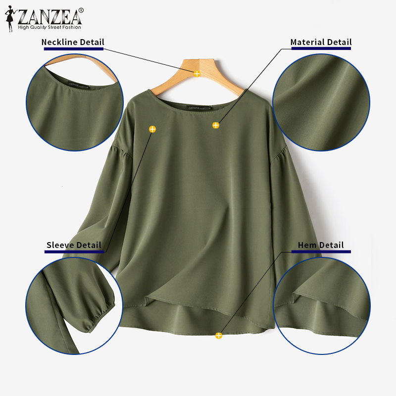 ZANZEA Damen-Blusen in Übergrö – Puff Sleeve Blouse Bewertung und Preis
