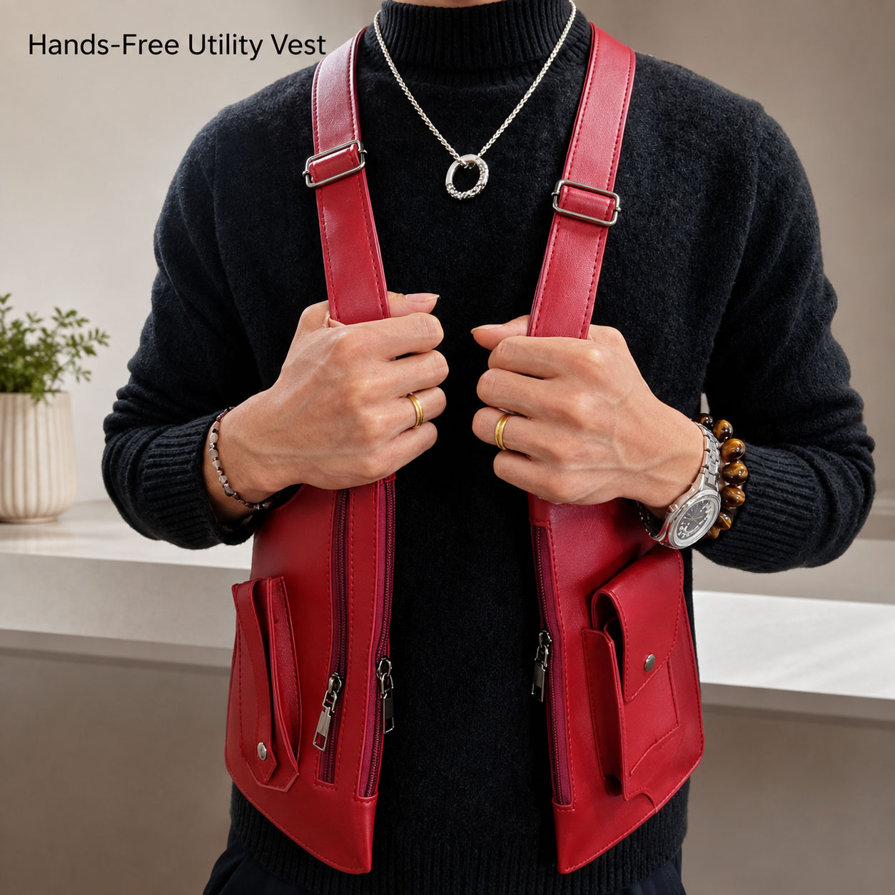Lederwestentasche für Männer u – Women'S Fashion Utility Vest Bewertung und Preis