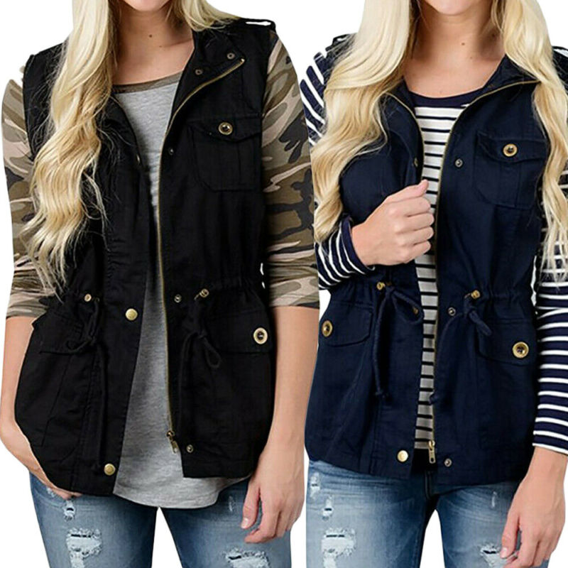Mode Frauen Weste Olive Cargo  – Women'S Fashion Utility Vest Bewertung und Preis