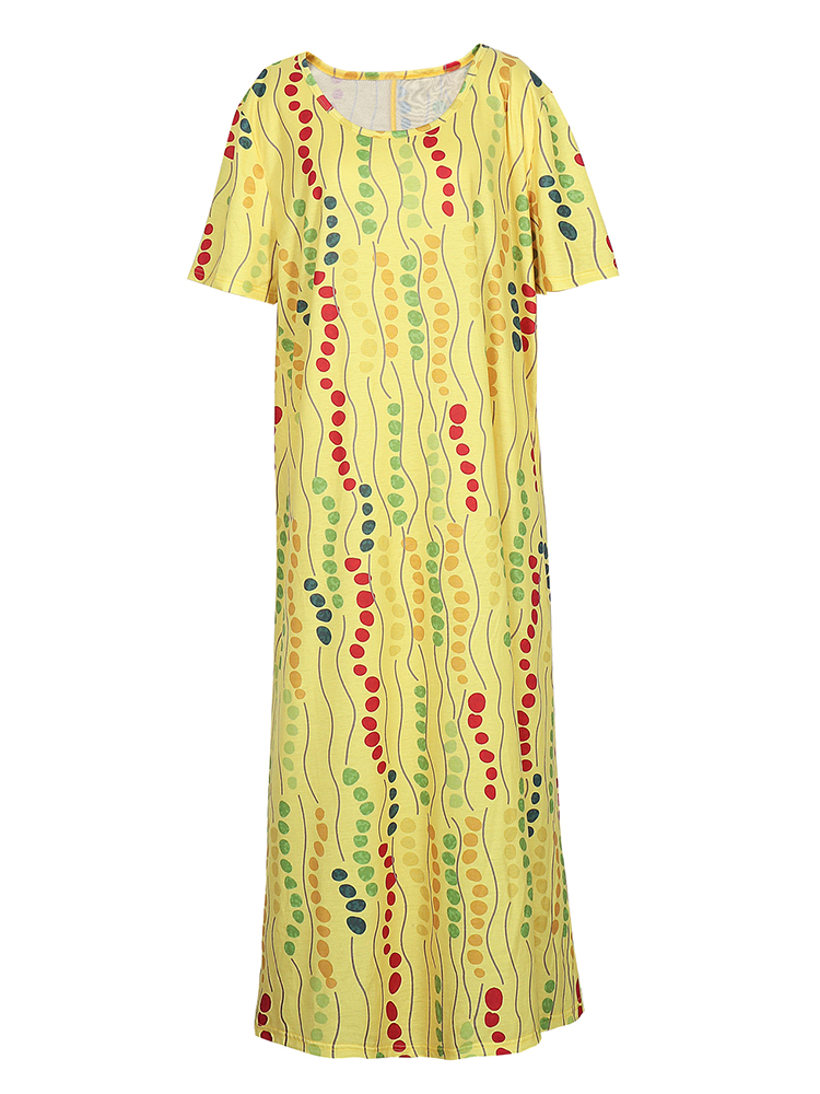 Gelbes bedrucktes Midikleid in – Maxi Dress Boho Bewertung und Preis