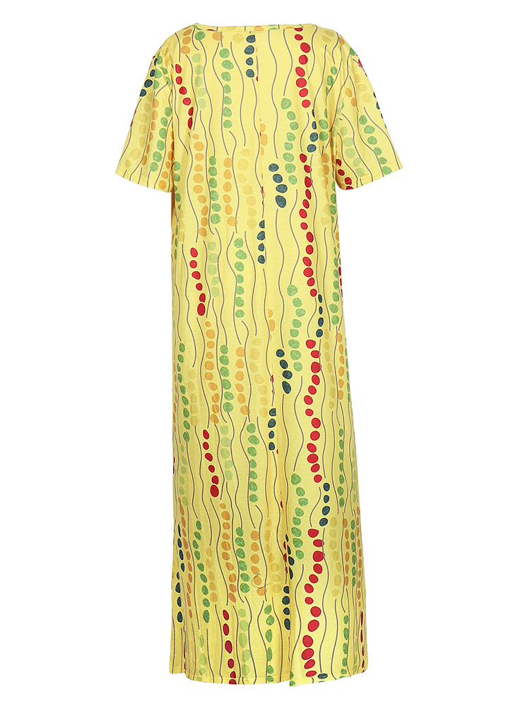 Gelbes bedrucktes Midikleid in – Maxi Dress Boho Bewertung und Preis
